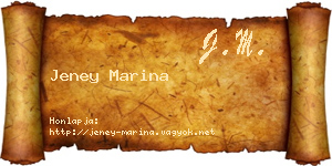 Jeney Marina névjegykártya